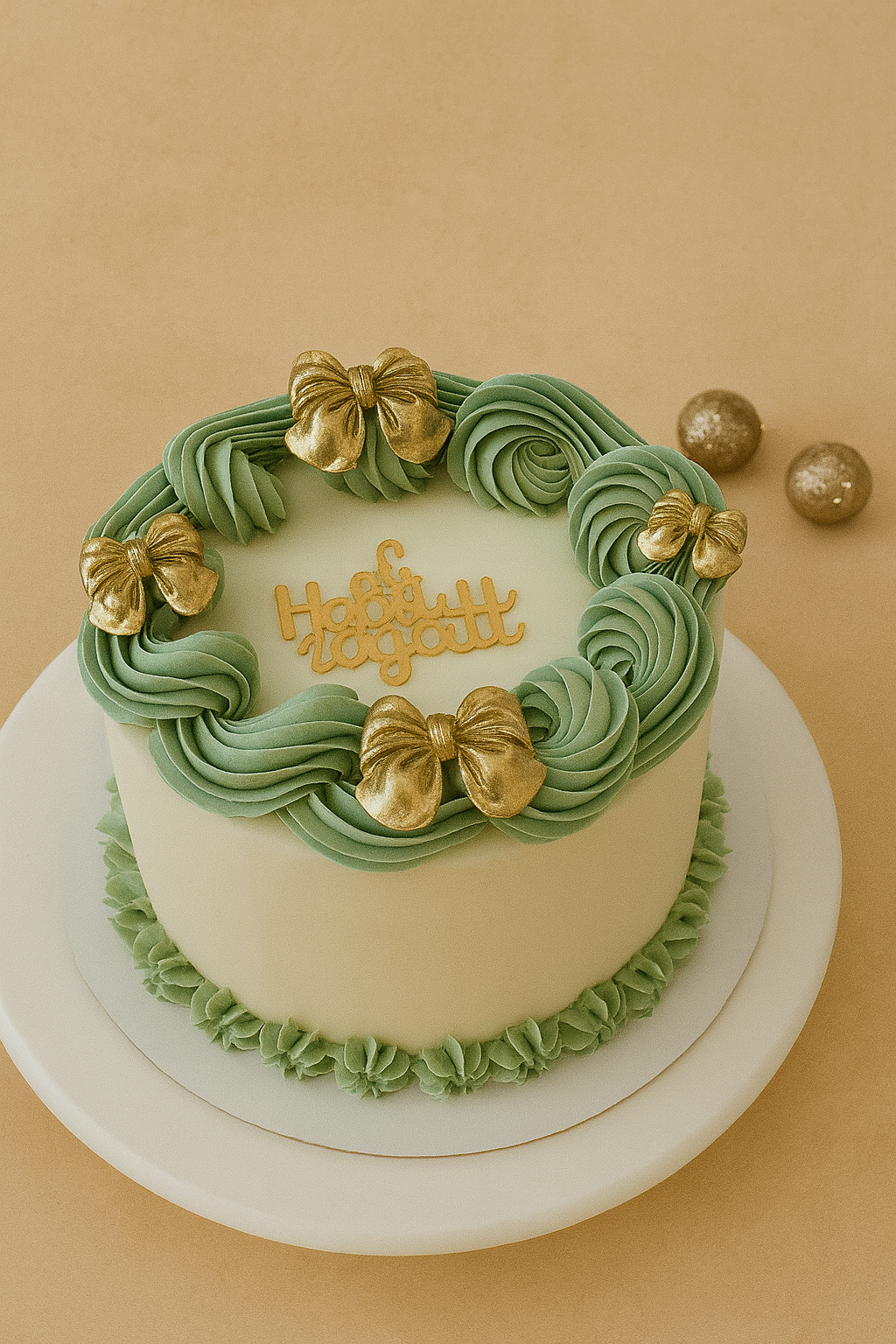 Holiday Celebration Cake 6” – Elegant Christmas Cake | Cindy Múnera Cake Shop